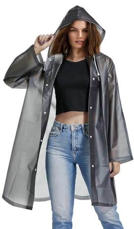Voarge Eva Regenjacke Regenmantel für Erwachsene, für Damen und Herren Regenbekleidung Regencape Regenjacke Wasserdicht für Wandern Radfahren (M, Dunkelbraun)