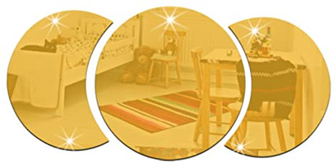 jojofuny Spiegel-wandaufkleber Rund Acryl-aufkleber für Das Wohnzimmer Nicht Einfach Zu Installieren Erweitern Sie Den Platz in Ihrem