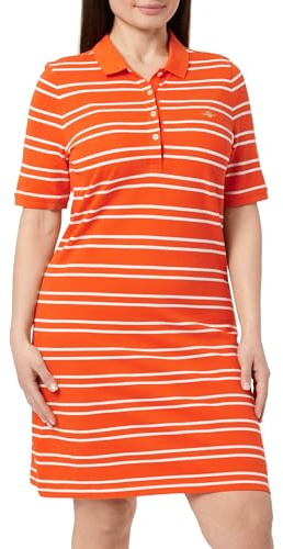 GANT Stripe Shield SS Pique Polo Dress Vestido, Marled Red, XXL Mujeres