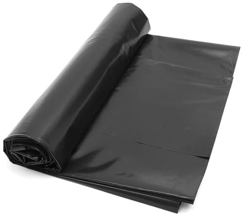 LJBD Revestimiento para Estanque de HDPE, Flexible Mallas para Estanque Resistente al Desgarro 0,2mm Lona para Estanques de Jardín, Koi y Piscinas de Peces (Negro, 5x5m)