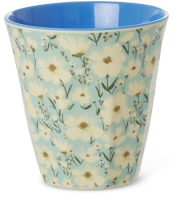 Rice - Vaso de melamina (tamaño mediano, diseño de flores veraniegas, sin BPA, 250 ml)