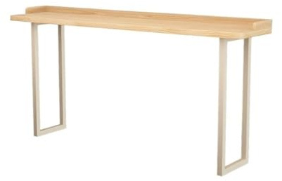 Bartabeller Träbarbord med sidobalkong långt högt bord robust metallram for vardagsrumsfest Bar Bordets Högbord(180 * 40 * 105cm)