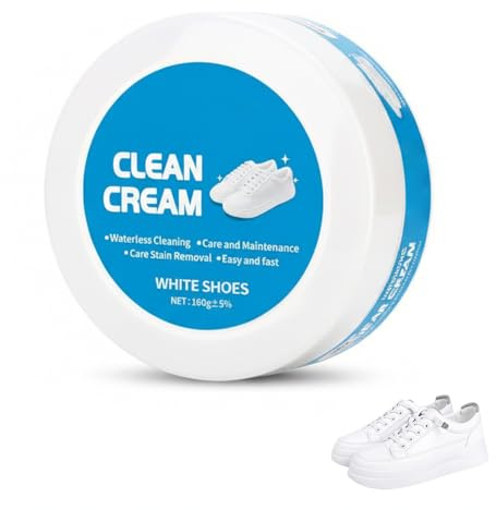 White Shoe Cleaner Cream, 2026 New Trainer Cleaner, Multifunctional Stain Removal Cream, Shoes Decontaminate Solid Paste, White Trainer Cleaner Shoe Cleaning Kit for Sneaker and Leather (1Pcs)