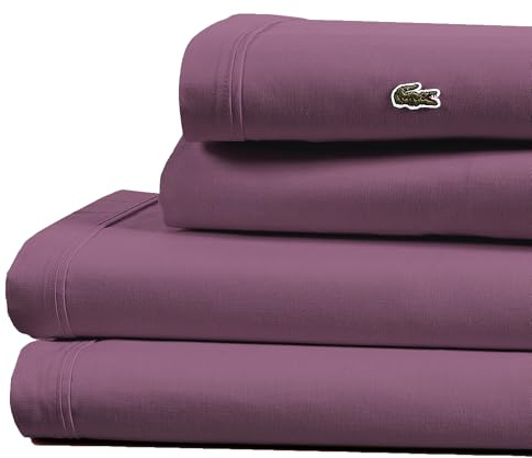 Lacoste Sheet Set, Plum, Twin