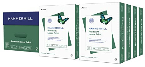 Hammermill Printer Paper, Premium Laser Print 32 lb, 8.5 x 11-8 Ream (4000 Sheets) - 98 Bright, Made in The USA, 104646C