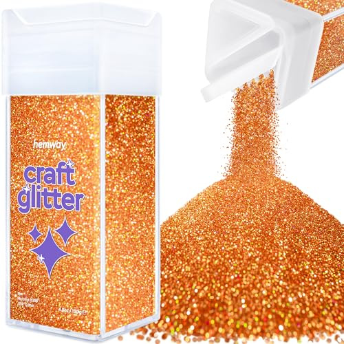 Hemway Craft Glitter Shaker Copper Holographic 130g Microfine | for Resin & Epoxy Crafts, Christmas Art Supplies, Nail, Body, Face, Eye, Festival, Crafting, Slime, Sparkle