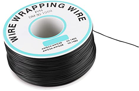 0 25mm 30AWG filo di rame stagnato che avvolge cavo elettrico nero 250M cavo isolante avvolgente filo singolo filo di rame per display LCD portatile ecc