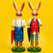 SIKORA OD09 großes Mama und Papa Osterhasen Figuren Paar als farbenfrohe Osterdeko H: 21cm