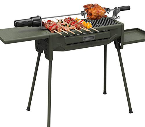 Barbacoa de carbón portátil Parrilla de carbón de leña plegable portátil Parrilla Barbacoa al aire libre Superficie de cocción grande con hornillo de hornear y bandeja inferior antiadherente para pati