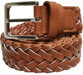 Urban Classics Ceinture en Cuir synthétique tressé, Marron, L/XL Mixte