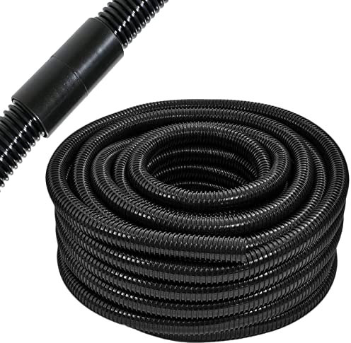 SPARES2GO 5 Metre Caravan Motorhome Hose Corrugated Pipe Waste Drain Tube (5m, 32mm) + Adaptor Connector