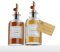 Greymount ® Ölspender Set - 2er Pack 500ml Ölflasche aus Glas mit Ausgießer Rose Gold für Olivenöl, Essig und mehr | Auslaufsicher und Tropffrei | Inklusive 27 Etiketten und Trichter