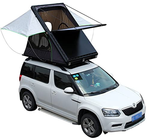 Selbstaufbauendes, dreieckiges, selbstaufbauendes Autodachzelt für den Außenbereich mit Oberlicht-Dachzelt, Survival-Ausrüstung, schnell zu öffnendes Autodachzelt zum kostenlosen Aufbau
