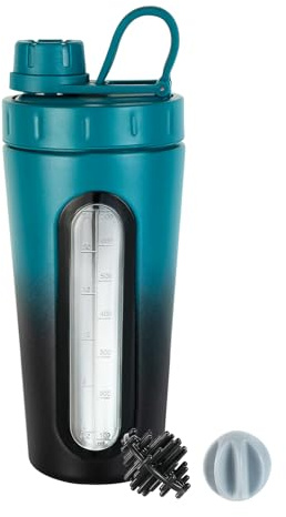 TOOFEEL Shaker Cups For Protein Shakes - 28 oz Stainless Steel Shaker Bottle, Not Stays Cold/Hot, Visible Window Protein Shaker with 2 Shaker Balls, Fitness Exercise Metal Shaker Bottle