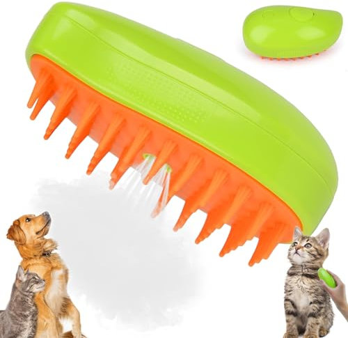 Steamy Cat Brush, 3-in-1-Dampfbürste für Katzen Katzenbürste mit Dampf Hundebürste Haustierbürste Haustier Bürsten Selbstreinigende Zupfbürste, Für Katzen Hunde Massage Selbstreinigung