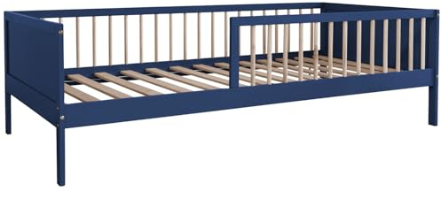 Happy Garden Cama Infantil Adam, tamaño 190x90cm, con somier Estructura de Madera Azul Oscuro, fácil de Montar Una excelente opción para Crear un Dormitorio Infantil Alegre y Acogedor.