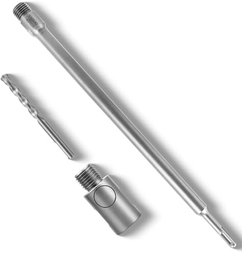 SAIBOO Adaptador SDS PLUS M22 para Sierra Corona Perforadora Hormigón, Extensión de 400 mm para Brocas Huecas con Convertidor de Alta Eficiencia y Taladro Central (Rosca M22 x 2,5 mm)