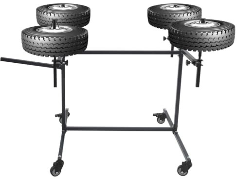 Soporte profesional para pintura de ruedas para 4 llantas, soporte de pintura, árbol de neumáticos, soporte extraíble, 220,46 lb. Max para guardabarros, puertas, parachoques, soporte de pintura (negro