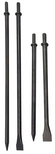 dawnow Air Pneumatic Hammer Chisel, 350mm & 450mm Long, Includes Flat and Point Chisels with Round Collar for Concrete and Tile（4pack)