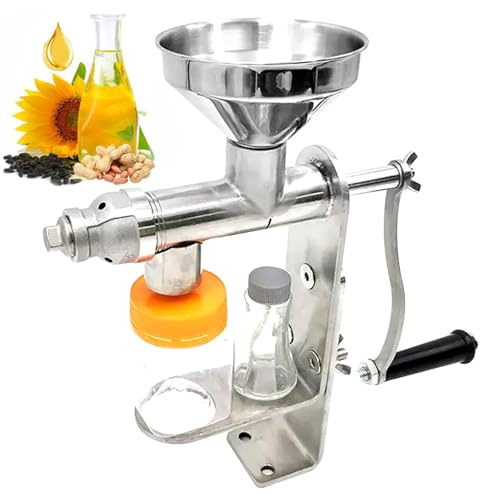 Pressa per olio, manuale in acciaio inox, strumento per l'estrazione dell'olio fai da te per arachidi, colza, semi di tè e noci