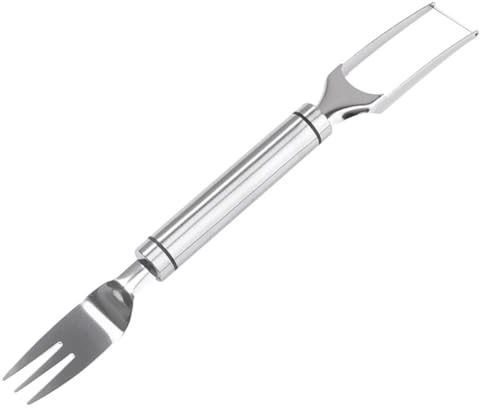 DECOMELODY Forchetta Affetta Anguria 2 in 1 in Acciaio Inox, Utensile Portatile per Tagliare Melone e Frutta, Taglia Anguria da Cucina Manico Ergonomico per Uso Domestico