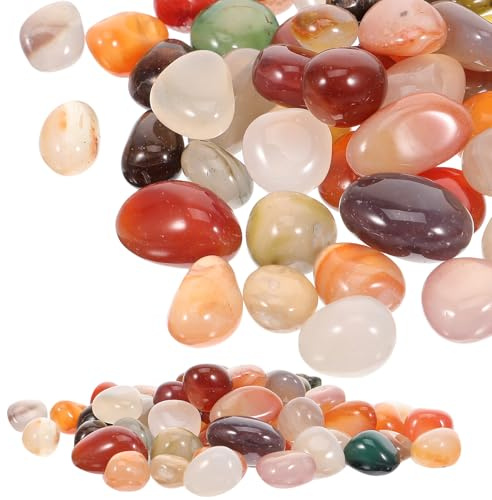 VALICLUD Guijarros Decorativos de Ágata Natural para Macetas y Acuarios, Piedras para Plantas Suculentas y Bonsáis, Mezcla Multicolor 0,8-1 Cm, 500 G para Paisajismo y Jardinería Exterior