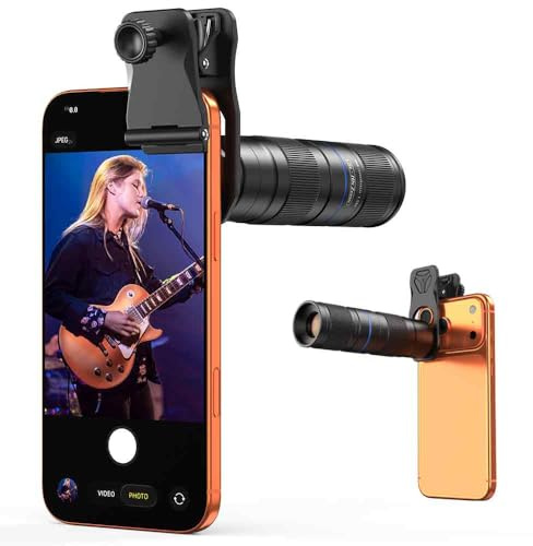 APEXEL 5-10X Lente Zoom para iPhone 17/16/15/14/13 Series, Lente Clip para Cámara de Móvil, Accesorio de Lente Zoom Óptico
