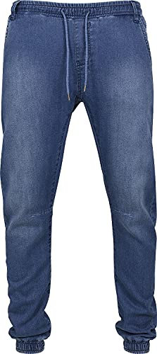 Urban Classics Herren Knitted Denim Jogpants Sporthose, per Pack Blau (Blue Washed 799), W38(Herstellergröße: XXL)