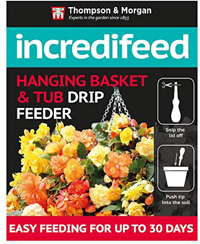 IncrediFeed Hanging Basket & Tub Drip Feeder Quick, Easy to Use for Better Healthy Plant Growth Greener Leaves More Flowers, 6x 30ml Bottle by Thompson and Morgan (6)