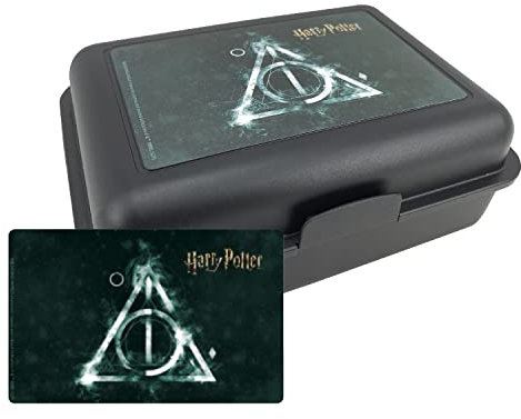 United Labels Harry Potter - Heiligtümer des Todes Brotdose Lunchbox Butterbrotdose mit Trennwand Schwarz