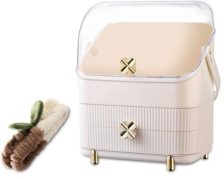 Galatée Organizador del Maquillaje,Cajas Almacenamiento Maquillaje,Organizador joyería multifunción,Cosméticos Joyería Organizador para cosméticos,lápices labiales,Pinceles Maquillaje（blanco - c）