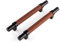 Brute Strength - Möbelgriffe - Stahl & Vollnarbenleder - 128 mm Lochabstand - Schwarz & Braun – 12 Stück - Schrankgriff, Türgriff für Küche, Badezimmer, Schränke, Kommode, Holz