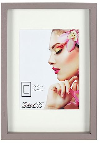 IDEAL TREND 3D Objektrahmen Holz Bilderrahmen Shirt Trikot Wanddeko Rahmen Collage Poster S223: Farbe: Taupe | Format: 50x70
