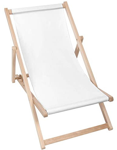 DreamRoots Liegestuhl Klappbar Holz aus Buchenholz, bis 130 kg belastbar, 3-Fach verstellbare Rückenlehne, waschbarer Polyesterbezug