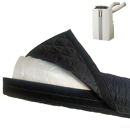 DAZZLEEX Housse de tuyau de climatiseur, housse de tuyau d'air portable isolante pour une installation facile 150 x 53,3 cm (noir)