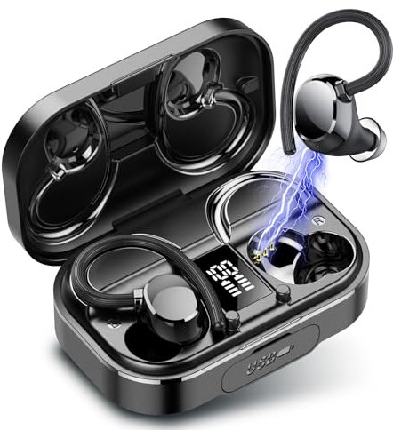 Auriculares Inalambricos Deportivos, Auriculares Bluetooth 5.3 con powerbank, 120H HiFi Estéreo con 4HD Micro y Cancelacion Ruido ENC, IPX7 Impermeable, Cascos Inalambricos in Ear Running