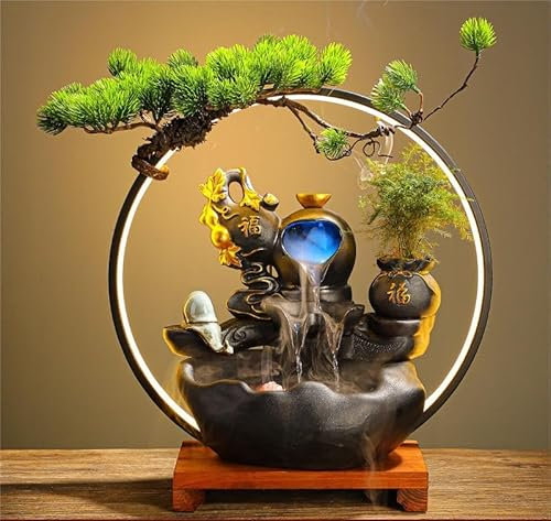 Fontaine à eau qui coule pour attirer la richesse, décoration créative pour salon, entrée, bureau, humidificateur de bureau, cadeau d'ouverture de maison (petit escargot)