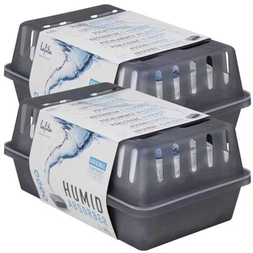 Lafita Fuktabsorbenter med refillpåsar 2 st 900 g, avfuktare, interiöravfuktare, avfuktare väska, kondensborttagare, bilavfuktare, bilavfuktare väska
