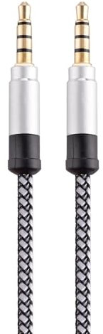 Nylon Headphone Cable - 3.5mm Audio Cable | 1.5m 3.5mm Long Heavy Duty Nylon Braided Aux Cable | Nylon Braided Audio Cord for Car | Male to Male Jack Auxiliary Cord Extension Adapter for Speaker Ca