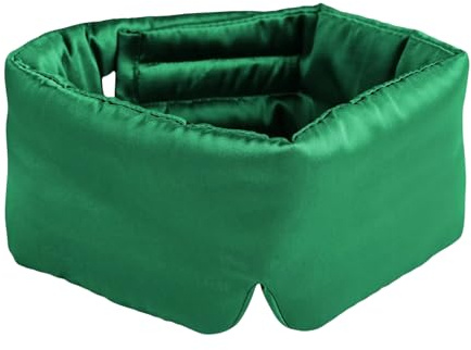 LOHAS Home Uthra-Large 100% natursilke sovmask 3D-skydd dubbelsidig mullbärssilke mörkläggande ögonmask, mörkgrön