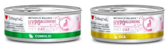 Dissugual Régime pour chat hypoallergénique | Besoins nutritionnels spéciaux | diverses saveurs et mélanges | (12 x 85 g, 6 x oie, 6 lapins)