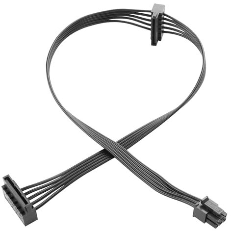 ELFJMZP Cable adaptador de alimentación SATA de 6 pines a doble SATA de 15 pines - Compatible con estaciones de trabajo OptiPlex/Precision para expansión HDD/SSD - Cable de alimentación duradero de 45