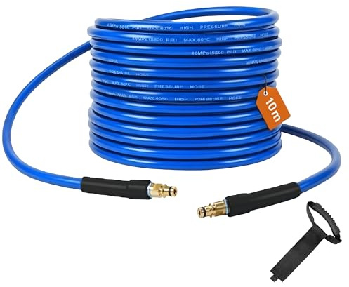 10M Azul manguera de Alta Presión Compatible con Karcher K2 K3 K4 K5 K6 K7, Manguera de Alta Presión 180Bar con Conector Rápido,Ideal para Lavar Coches, Jardines, Fachadas y Suelos ﻿