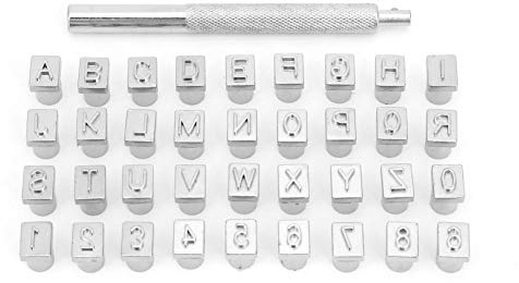 Kit de Estampado de Metal Profesional: Sellos de Letras en Acero Inoxidable con 36 Piezas Profesionales para Diseño Artesanal, Manualidades y Craft - Ideal para Dy Leather