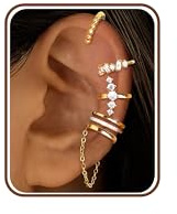 YADOCA 5Pcs Ear Cuff Orecchini Donna, Orecchini Senza Buco Regolabile Orecchini a Clip Orecchini Finti Donna Non Piercing Earcuffs per Ragazze Ipoallergenici Regalo di Gioielli