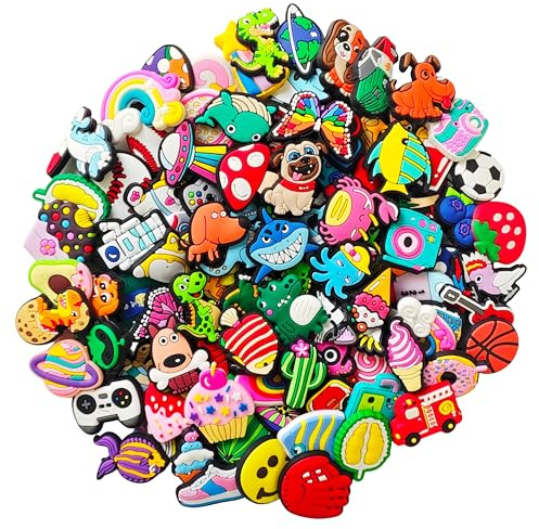 Lmiyowa 30, 50, 100 Pcs Random Shoe Charms for Kids Boys Girls Adult Men Women : Fun DIY Accessories for Clogs - Shoe Decoration Pins - Party Favors Gifts (100PCS)