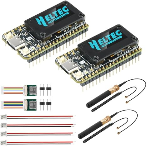 Heemol 2 set LoRa 32 V4 ESP32 utvecklingskort med GPS-modul antenn, ESP32-S3R2 SX1262-chip Bluetooth WiFi-modul utvecklingskort för Meshtastic IoT-enheter smart hem och trådlös