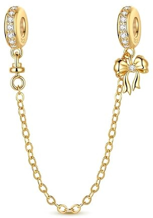 YIXUAN Sécurité Dorée Charms Compatible avec Bracelet Pandora Perle en Argent 925 pour Bijoux Femme cadeau pour Mère Voyage Anniversaire