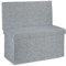 Relaxdays Faltbarer Sitzhocker mit Lehne L HBT 73 x 76 x 38 cm Sitzbank und stabiler Sitzcube als Fußablage Sitzwürfel aus Leinen als Aufbewahrungsbox Truhenbank mit Stauraum mit Deckel, grau