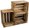 Holzkiste Bella geflammt40 x 30 x 25cm Weinablage Weinaufbewahrung Kindeschuhregal Bücherregal Ablageregal Möbel-Kiste | Wein-Kiste | Obst-Kiste | Apfel-Kiste (3er set, Bella ohne)